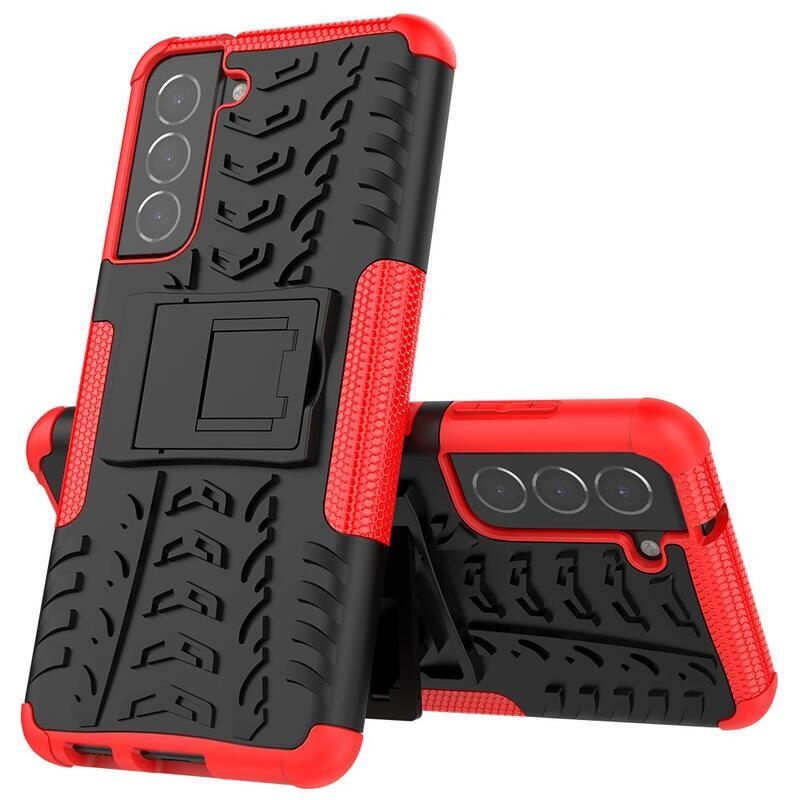 Rúgásálló hibrid borítás Samsung Galaxy S21 FE 5G készülékhez - piros