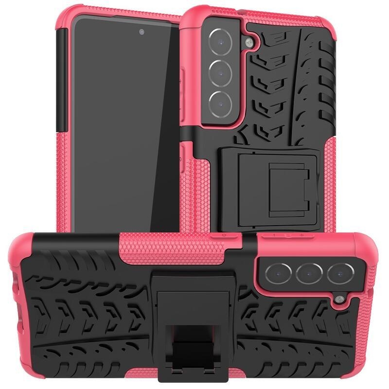 Rúgásálló hibrid borítás Samsung Galaxy S21 FE 5G készülékhez - rózsaszínű