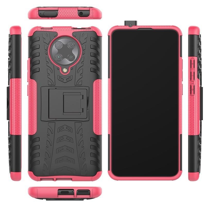 Kick tartós hibrid borítás a Xiaomi Poco F2 Pro számára - rózsaszínű