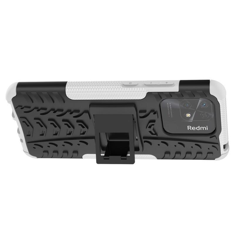 Kick tartós hibrid borítás Xiaomi Redmi 10C-hez - fehér