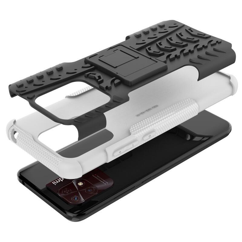 Kick tartós hibrid borítás Xiaomi Redmi 10C-hez - fehér