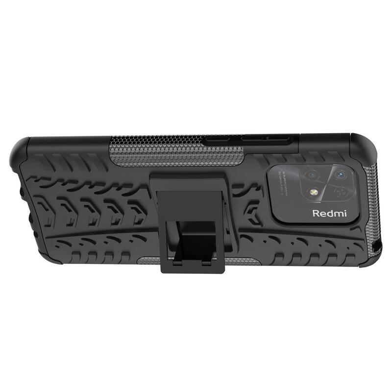 Kick tartós hibrid borítás Xiaomi Redmi 10C-hez - fekete