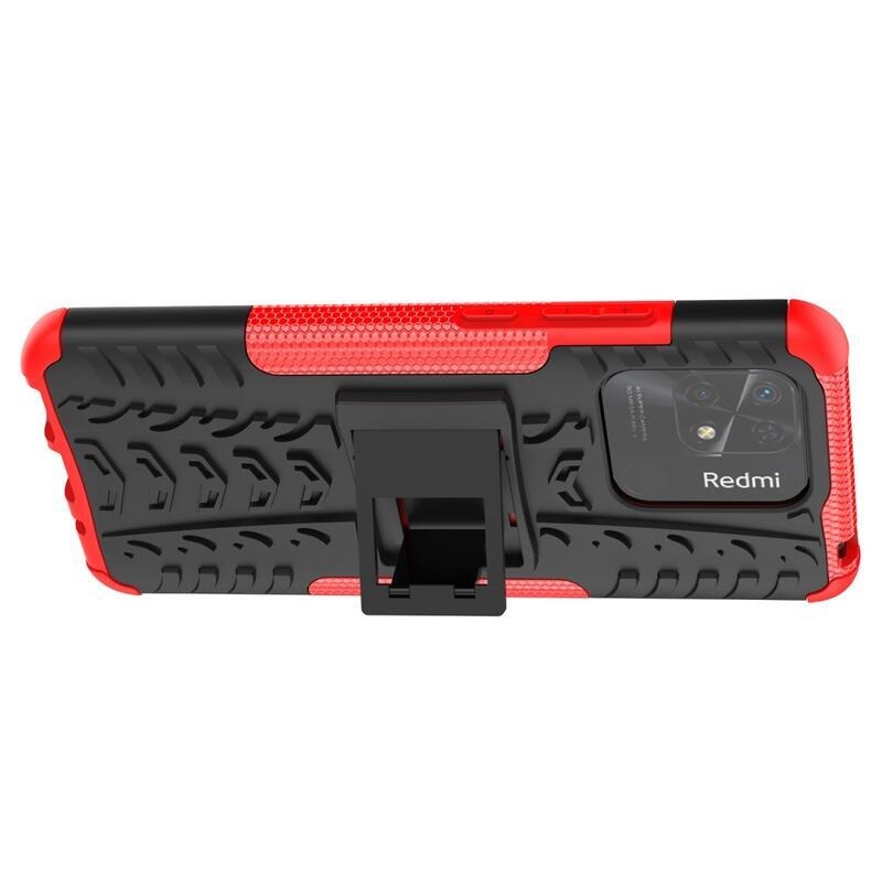 Kick tartós hibrid borítás Xiaomi Redmi 10C-hez - piros