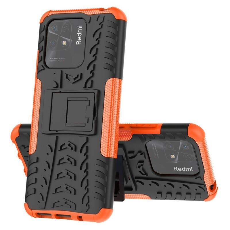 Kick tartós hibrid borítás Xiaomi Redmi 10C-hez - narancssárga