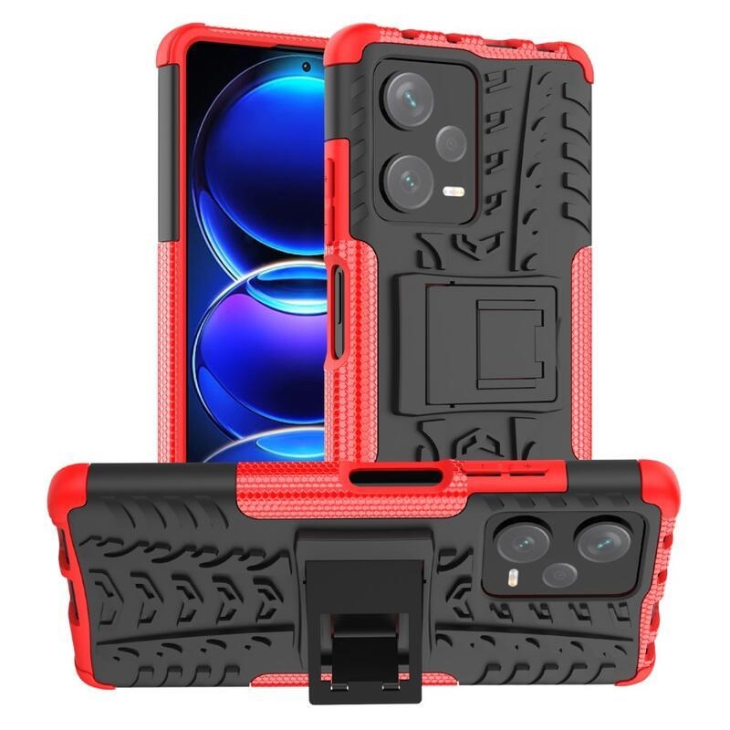 Kick tartós hibrid borítás a Xiaomi Redmi Note 12 Pro+ 5G számára - piros
