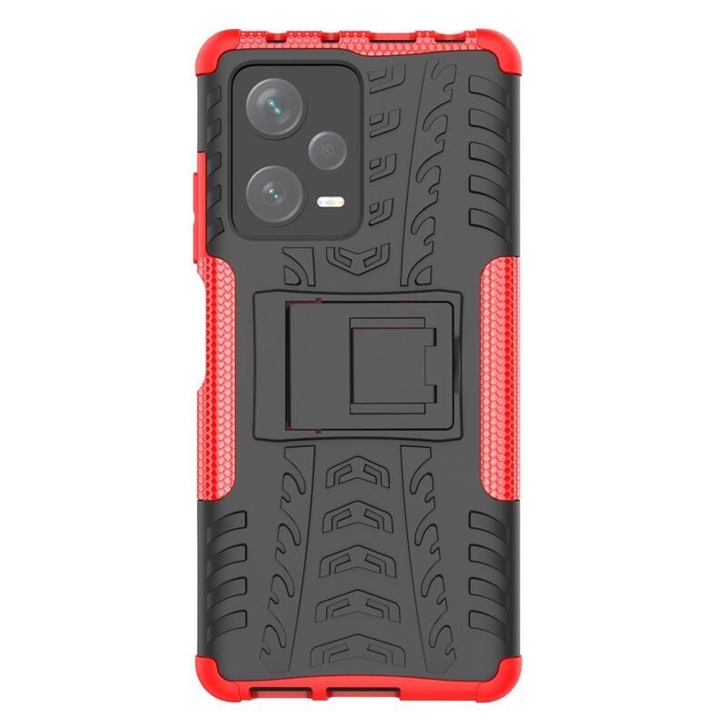 Kick tartós hibrid borítás a Xiaomi Redmi Note 12 Pro+ 5G számára - piros