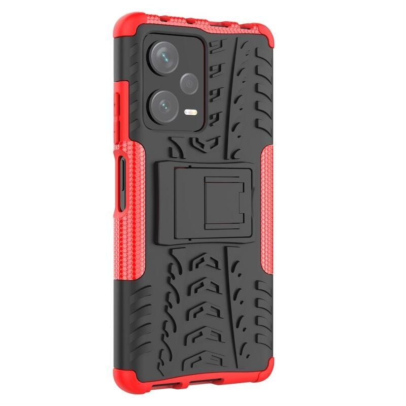 Kick tartós hibrid borítás a Xiaomi Redmi Note 12 Pro+ 5G számára - piros