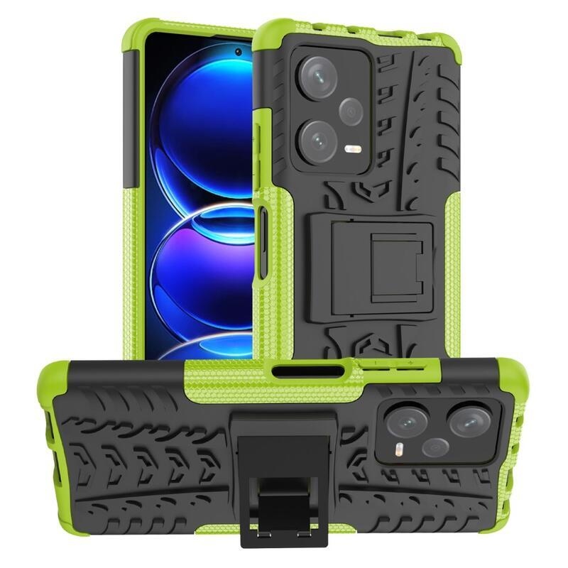 Kick tartós hibrid borítás a Xiaomi Redmi Note 12 Pro+ 5G számára - zöld színű