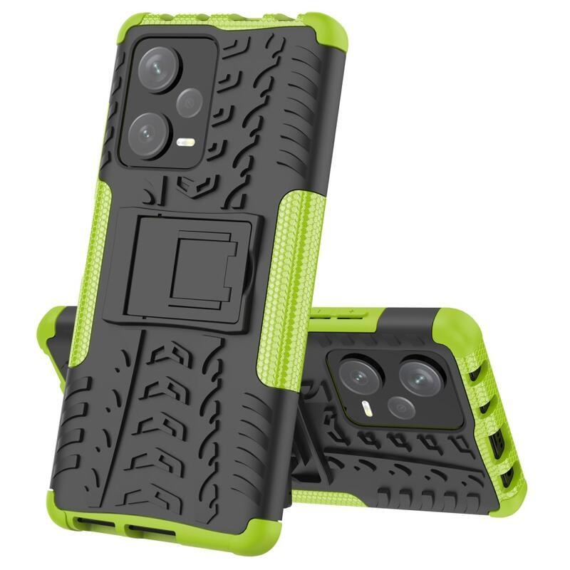 Kick tartós hibrid borítás a Xiaomi Redmi Note 12 Pro+ 5G számára - zöld színű