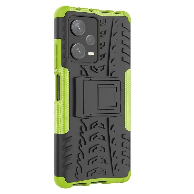 Kick tartós hibrid borítás a Xiaomi Redmi Note 12 Pro+ 5G számára - zöld színű
