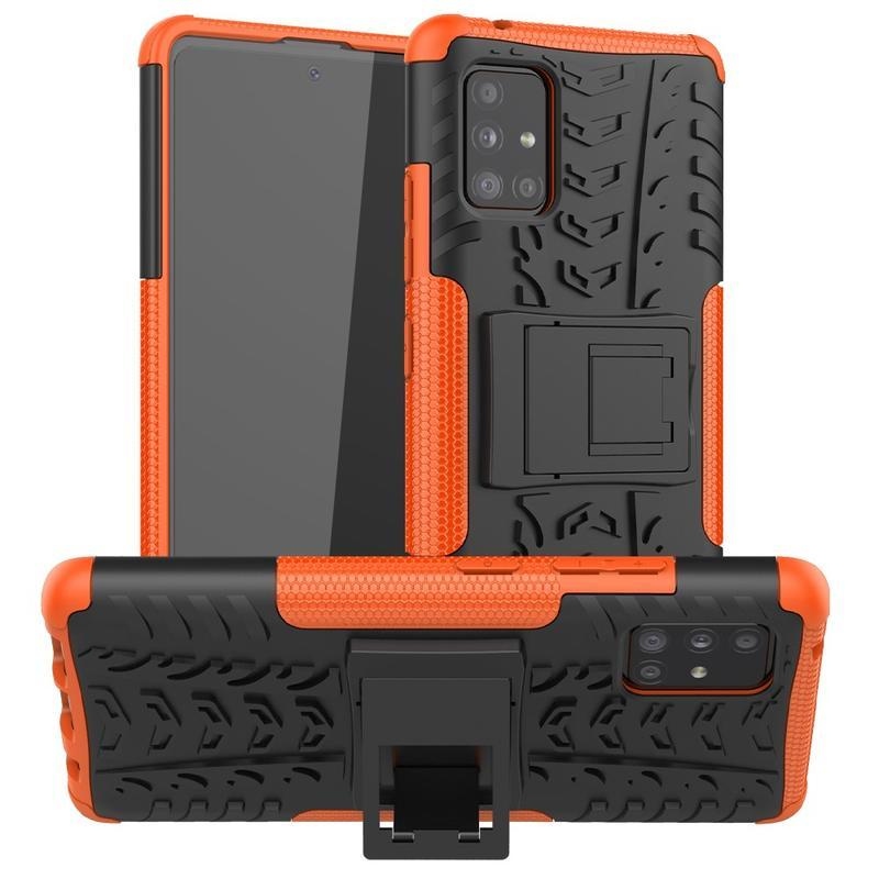 Kick tartós hibrid borítás Samsung Galaxy A51 5G készülékhez - narancssárga