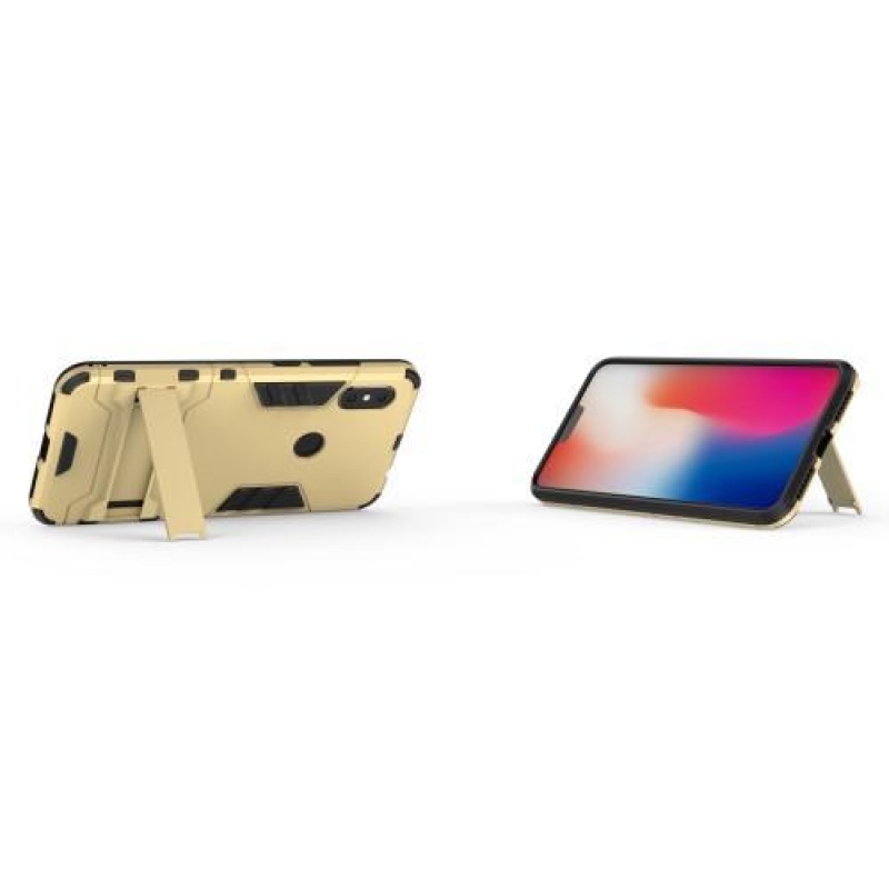 Guard tartós hibrid borító állvánnyal Xiaomi Redmi Note 6 Pro-hoz - arany színben