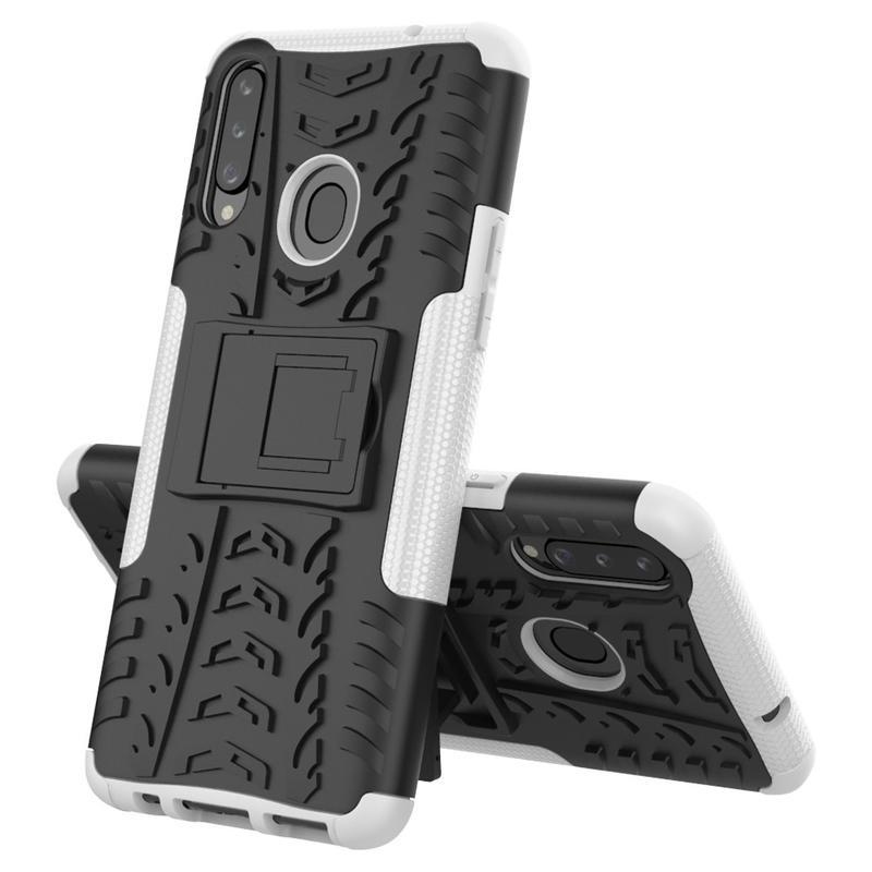 Kick tartós hibrid mobiltáska Samsung Galaxy A20s készülékhez - fehér