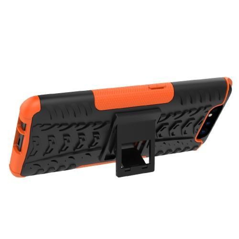 Kick tartós hibrid mobiltáska Samsung Galaxy A80-hoz - narancssárga