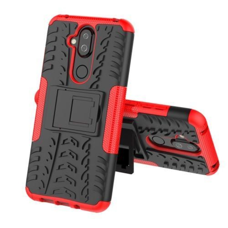 Kick tartós hibrid tok Nokia 8.1 készülékhez - piros színben
