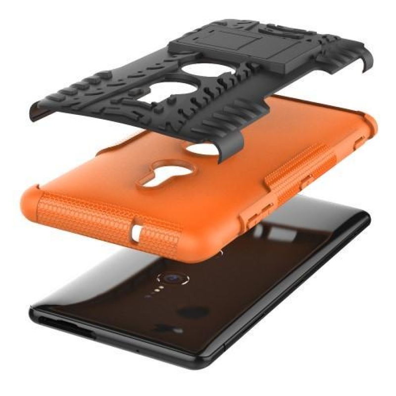 Rúgásálló hibrid tok Sony Xperia XZ3-hoz - narancssárga