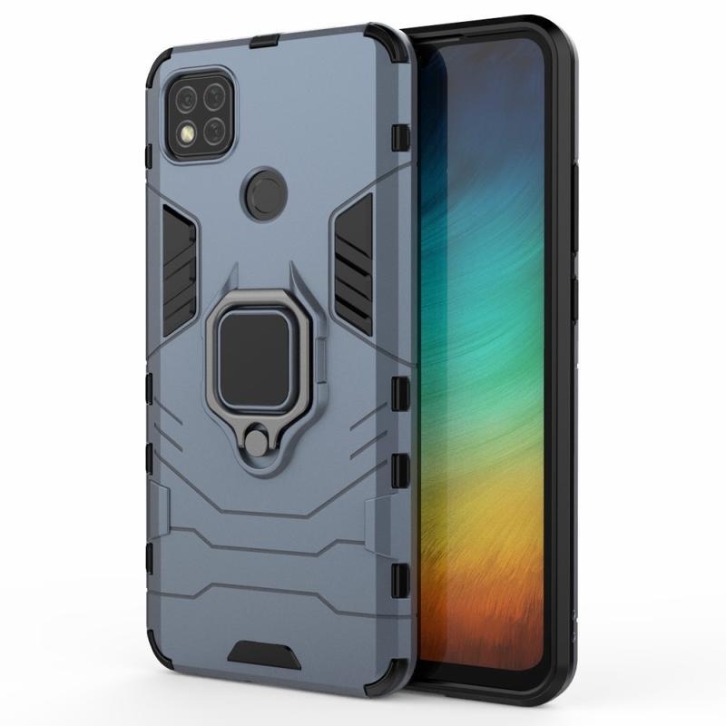 Guardy tartós hibrid tok ujjmarkolattal Xiaomi Redmi 9C-hez - kék