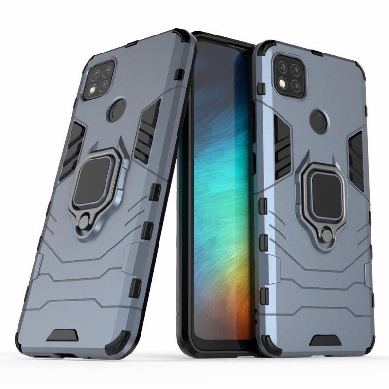 Guardy tartós hibrid tok ujjmarkolattal Xiaomi Redmi 9C-hez - kék