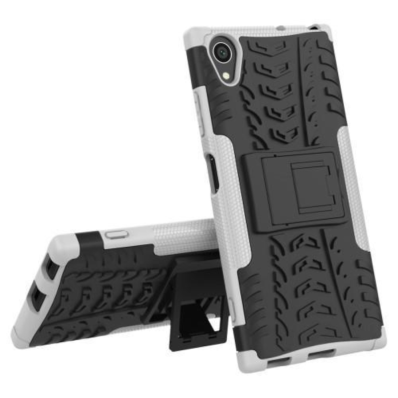 Kickstand tartós hibrid tok Sony Xperia XA1 Plus készülékhez - fehér