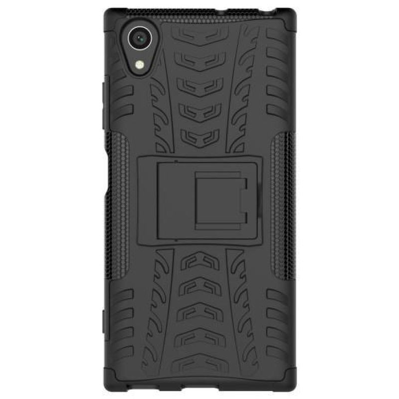 Kickstand tartós hibrid tok Sony Xperia XA1 Plus készülékhez - fekete
