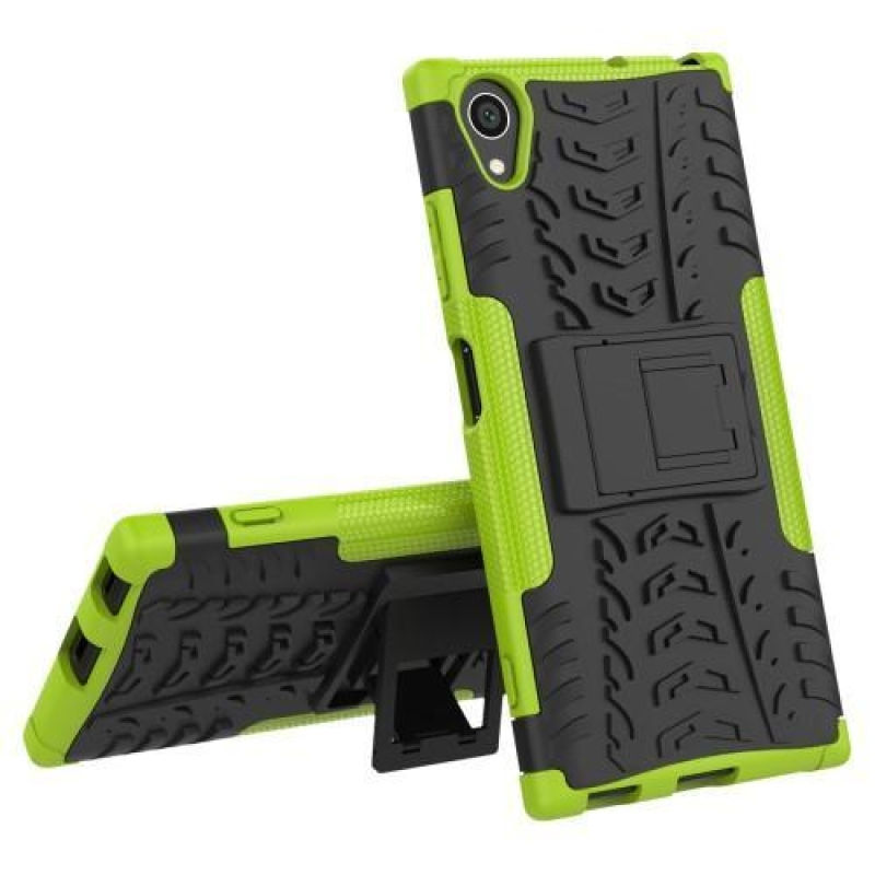 Kickstand tartós hibrid tok Sony Xperia XA1 Plus készülékhez - zöld