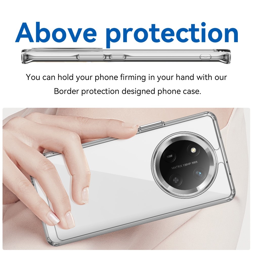 Gél tok kemény hátlappal a Honor Magic 7 Lite 5G számára - átlátszó