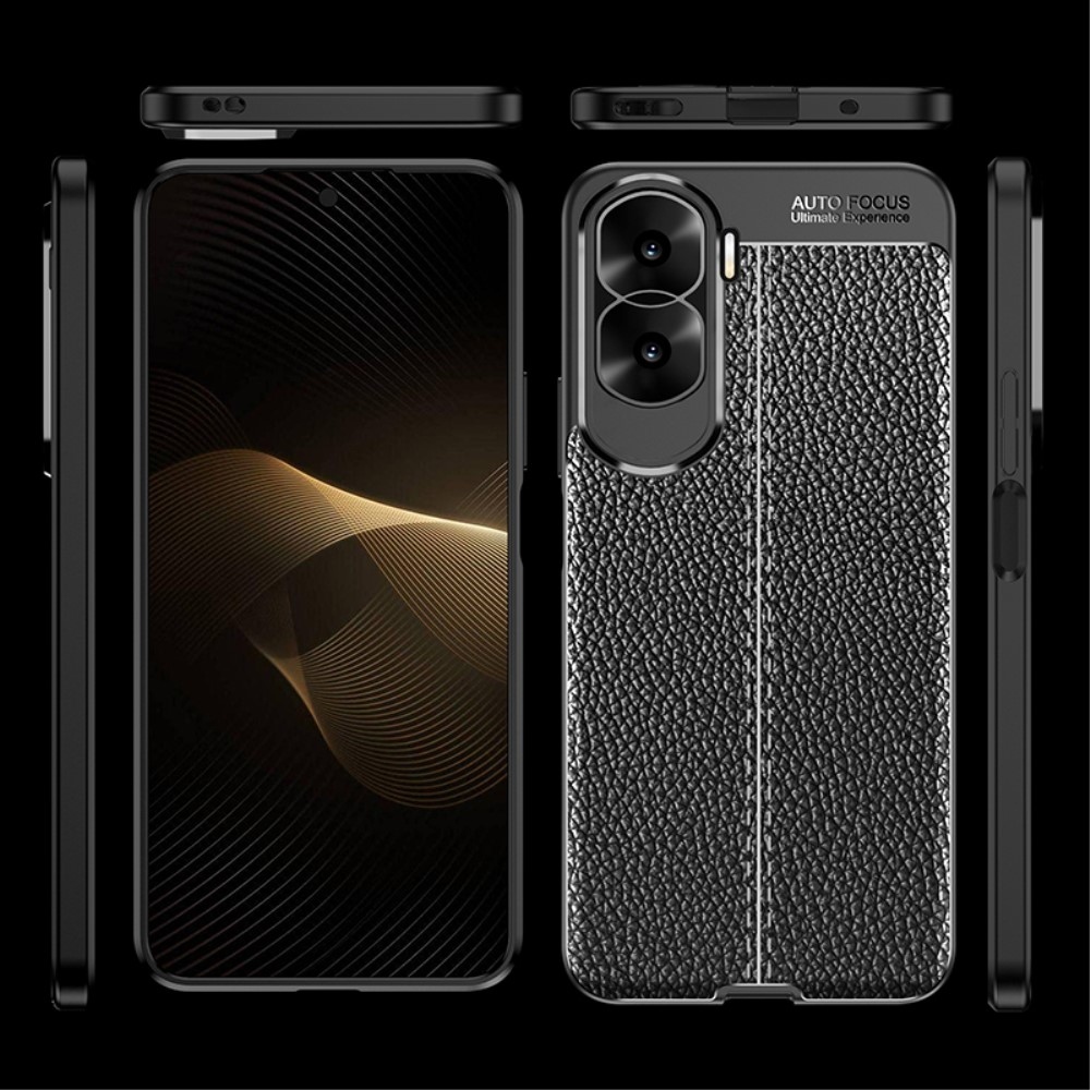 Litchi tartós zselés tok a Honor 90 Lite-hoz - fekete