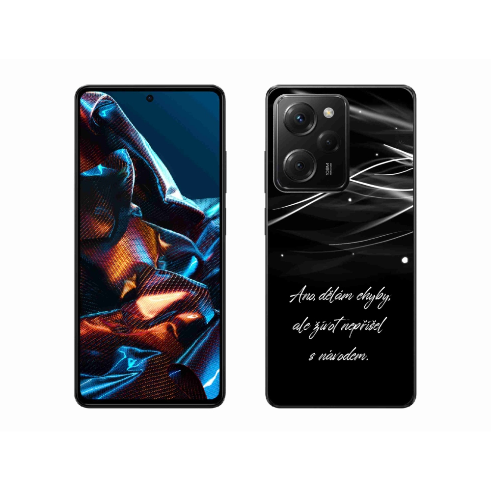 Gél borítás mmCase a Xiaomi Poco X5 Pro 5G számára - idézem fekete háttér