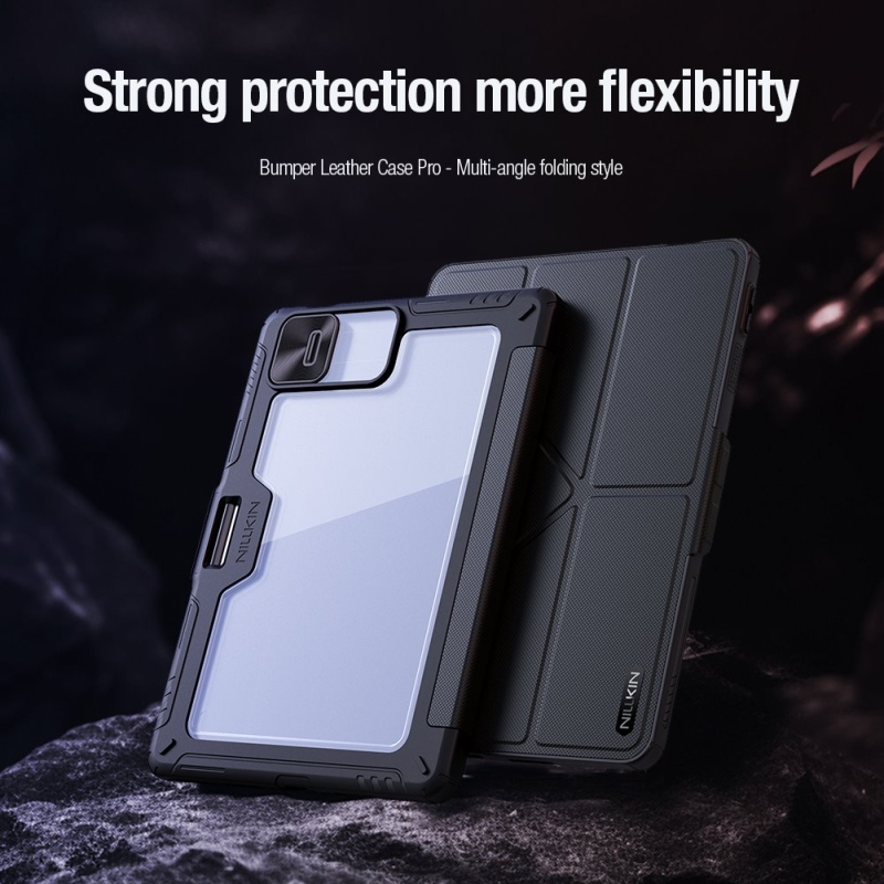 Nillkin Bumper PRO Védő állvány tok Multi-angle a Xiaomi Pad 8/8 Pro fekete színűhöz