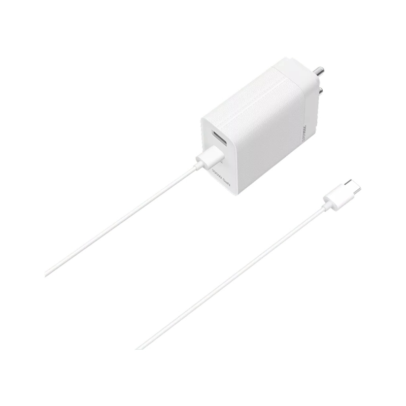 Oppo SuperVOOC USB-C 100 W-os utazó töltő + USB-C adatkábel, fehér