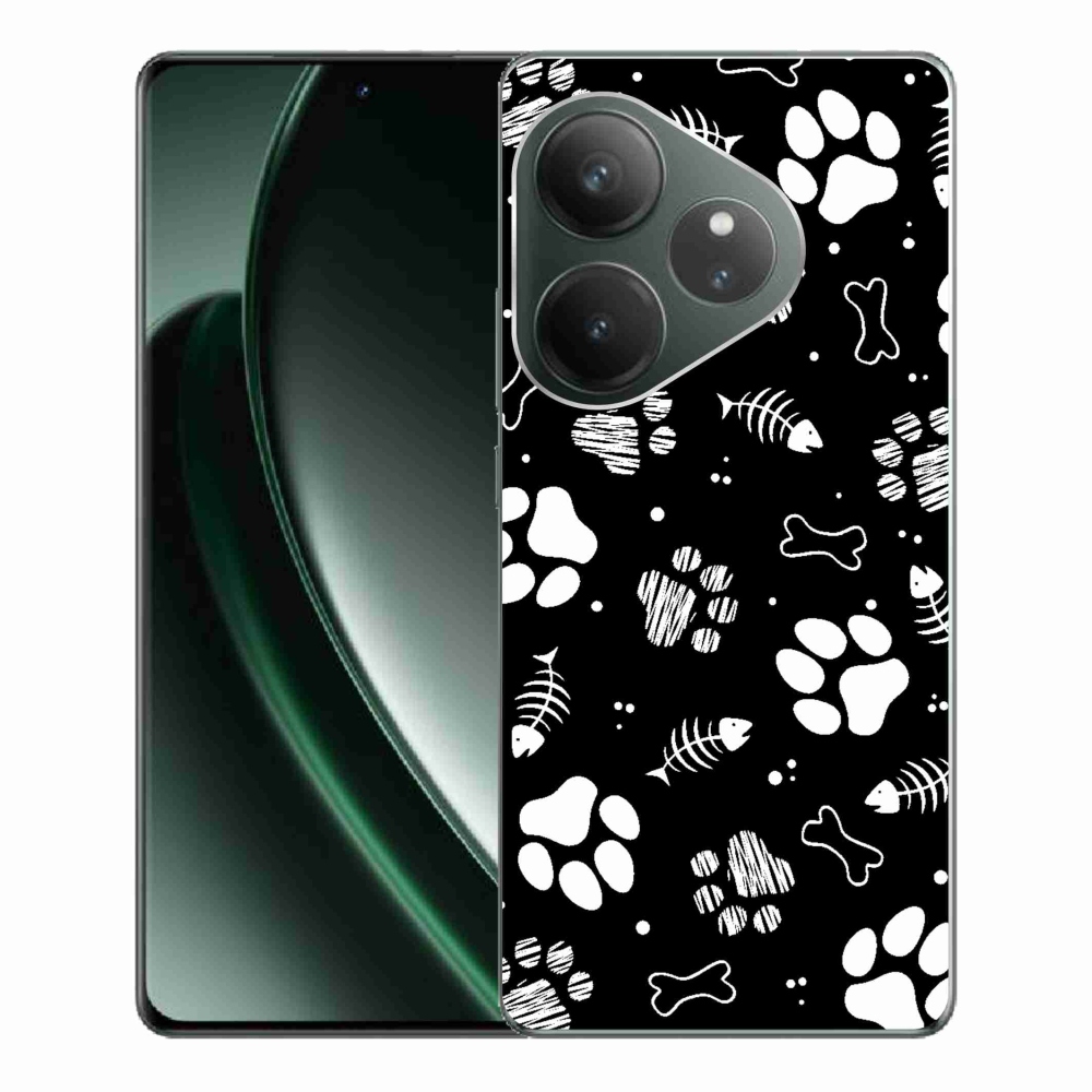 Gél borítás mmCase a Realme GT 6 5G/GT 6T 5G számára - kutyamancsok