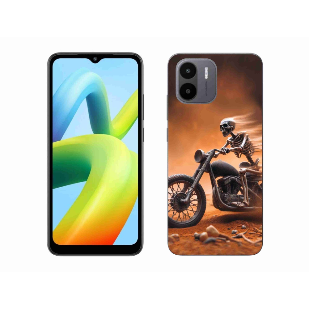 Gél borítás mmCase a Xiaomi Redmi A1/Redmi A2-hez - csontváz egy motorkerékpáron