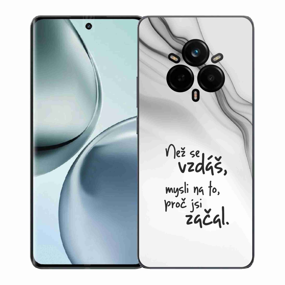 Gél borítás mmCase a Realme 14 Pro+ 5G - idézet 2 fehér háttérrel