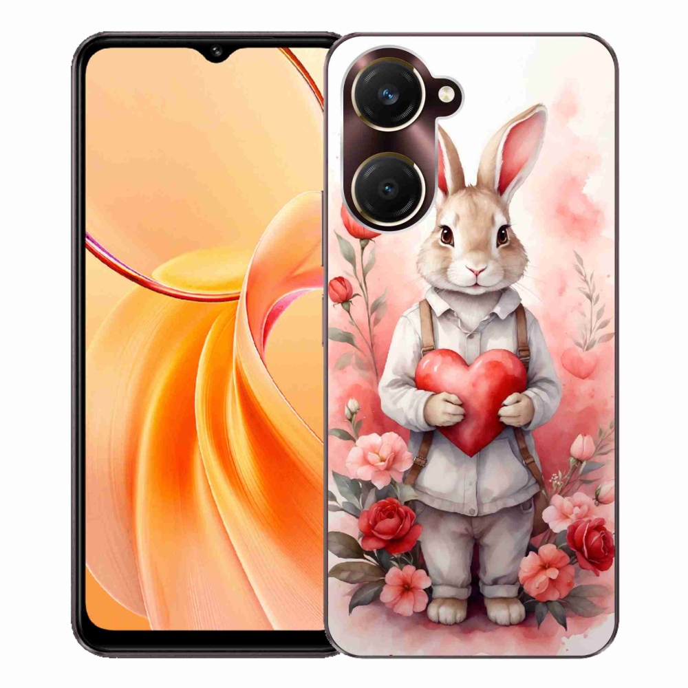 Zselés borítás mmCase a Vivo Y28s 5G-hez - nyúl szívvel