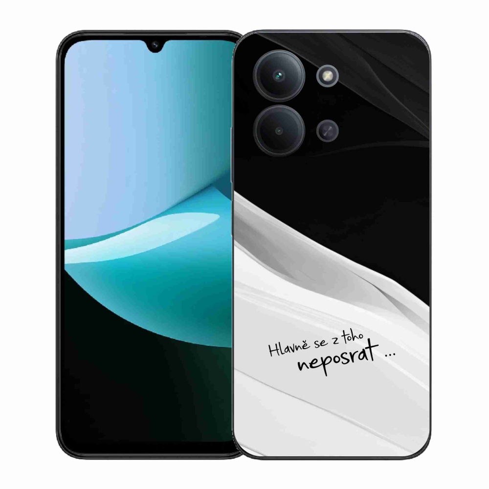 Gél borító mmCase a Xiaomi Redmi 15C 4G (171mm)/Poco C85 4G (171mm) - vicces szöveg 13 fehér és fekete háttérrel