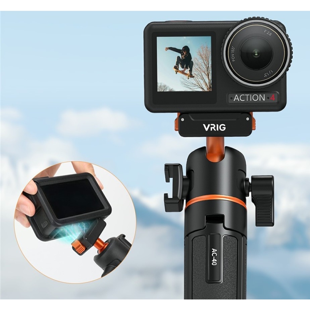 VRIG mágneses gyorskioldós állvány DJI Osmo Action 5 Pro, 4 és 3 kamerákhoz