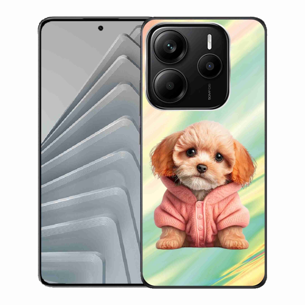 Gél borítás mmCase a Xiaomi Redmi Note 14 5G-hez - kölyökkutyák pulóverben