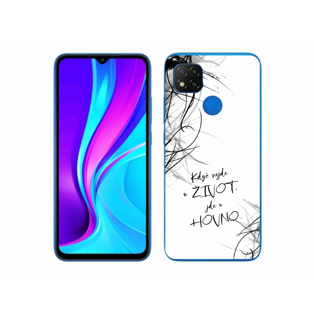 Gél borító mmCase a Xiaomi Redmi 9C-hez - vicces szöveg 16 fehér háttérrel