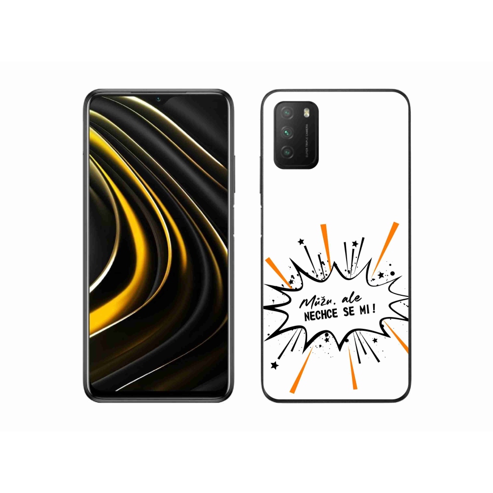 Gél borító mmCase a Xiaomi Poco M3-hoz - vicces szöveg 11 fehér háttér