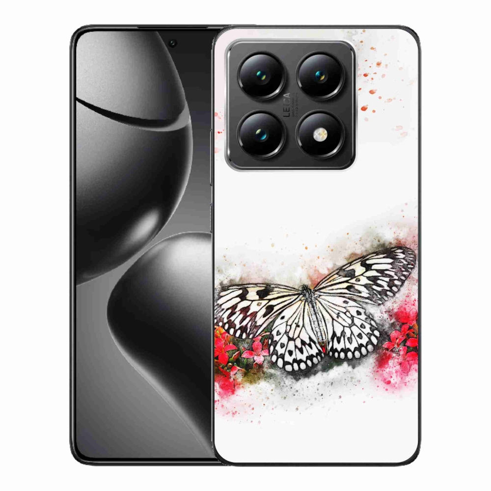 Gél borítás mmCase a Xiaomi 14T-hez - fekete-fehér pillangó