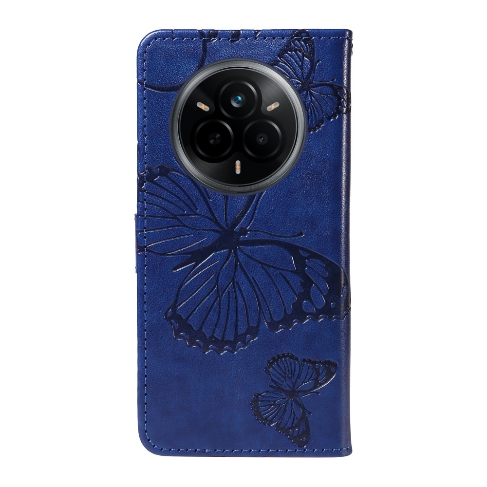 Nagy pillangó könyv tok a Realme 14 Pro 5G-hez - kék