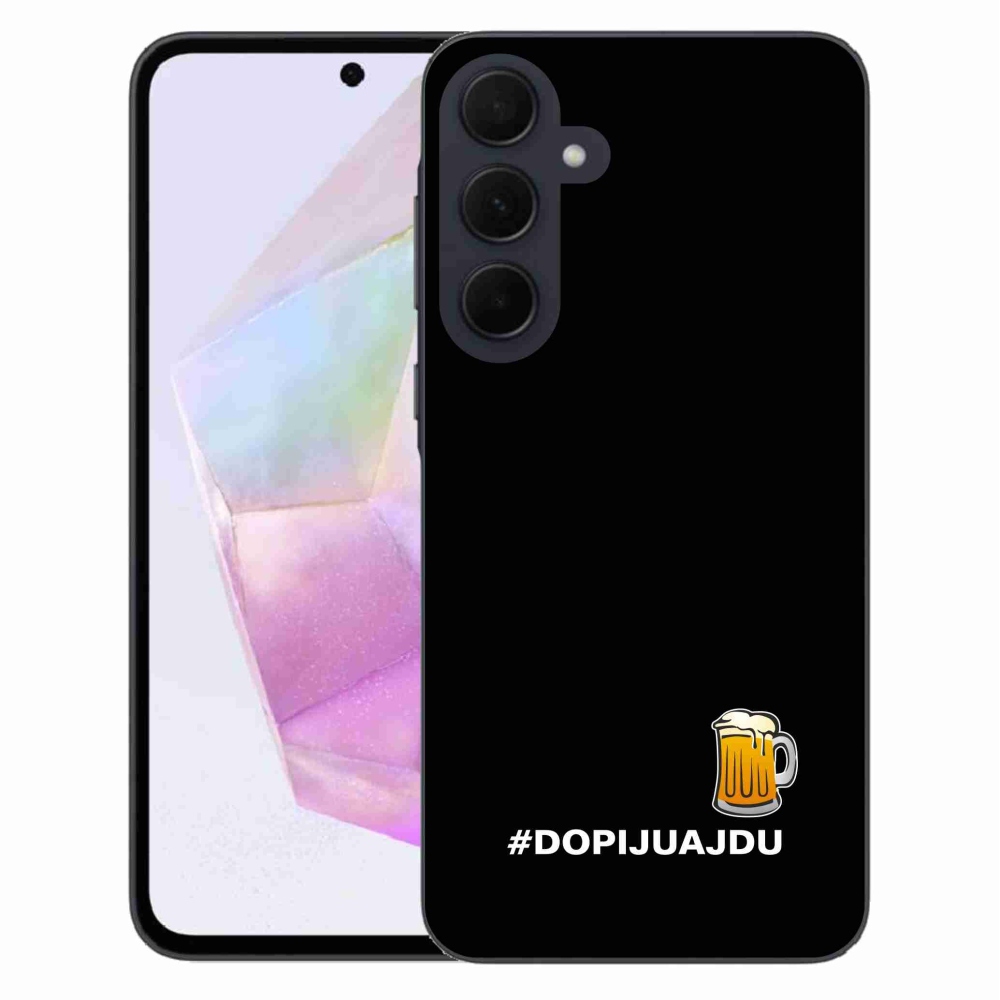 Gél borítás mmCase Samsung Galaxy A35 5G - sör motívum 1 fekete háttér