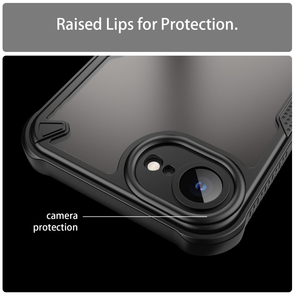 Fagyasztott, tartós borítás iPhone 16e készülékhez - fekete