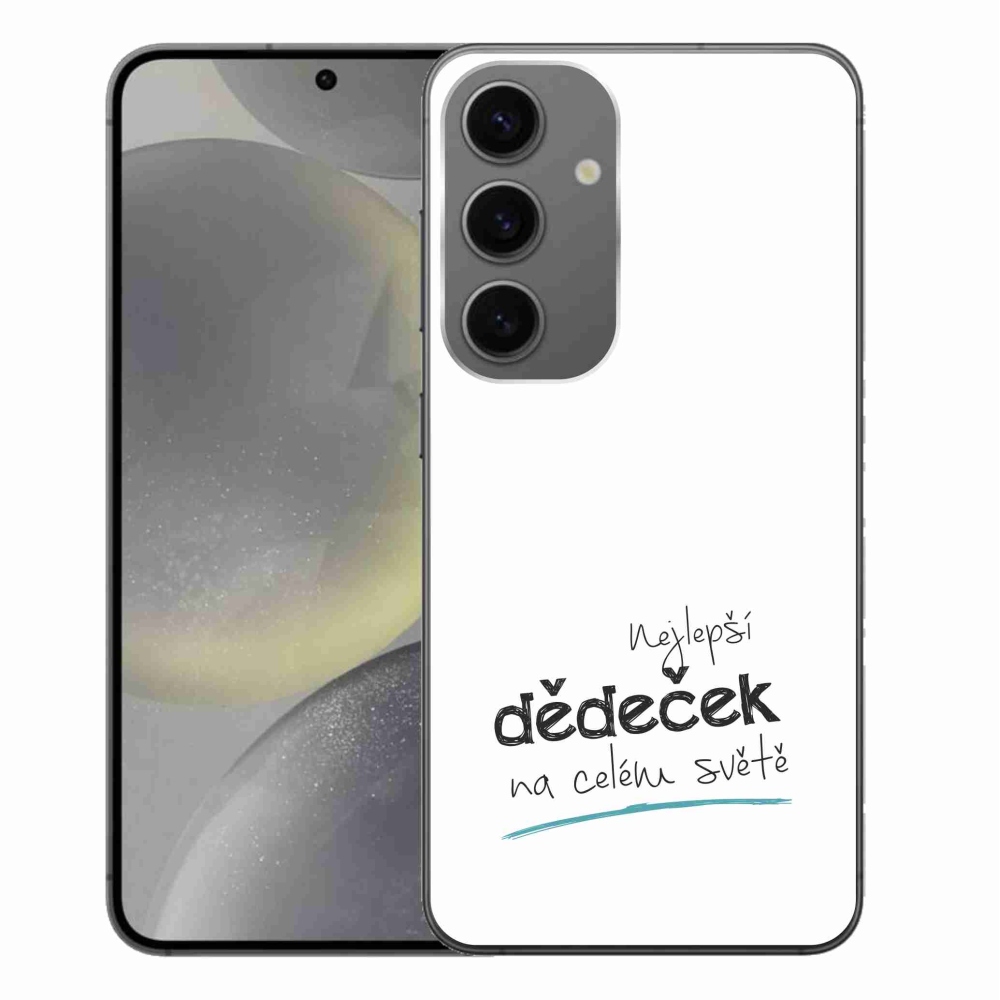 Gél borító mmCase Samsung Galaxy S24+ - a legjobb nagypapa 3 fehér háttérrel