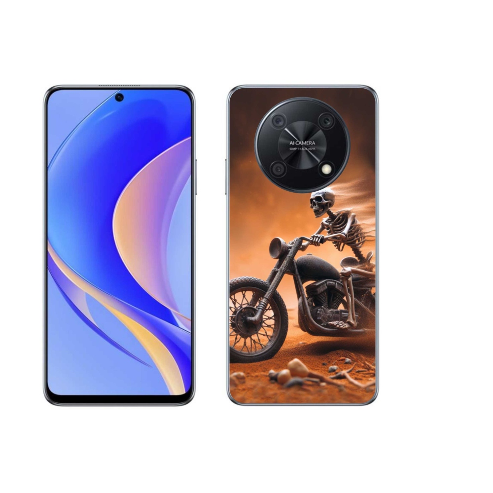 Gél borítás mmCase a Huawei Nova Y90-hez - csontváz egy motorkerékpáron