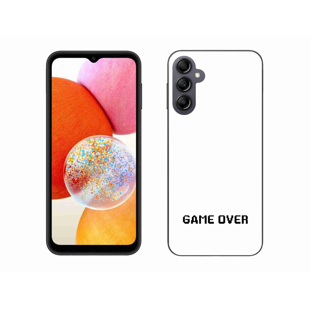 Gél borítás mmCase Samsung Galaxy A14 4G/5G - játék fehér háttérrel