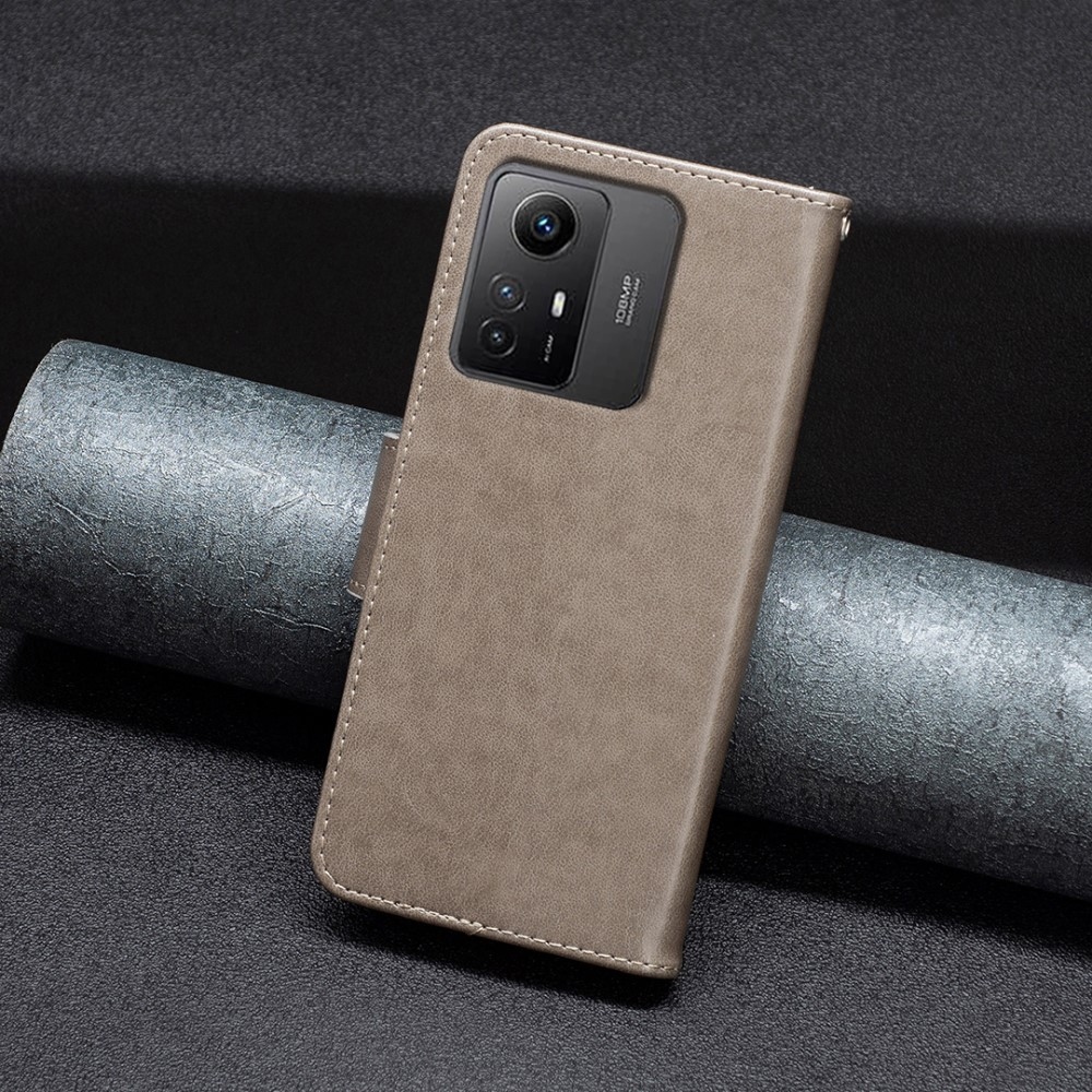 Pillangó könyv tok Xiaomi Redmi Note 12S-hez - szürke
