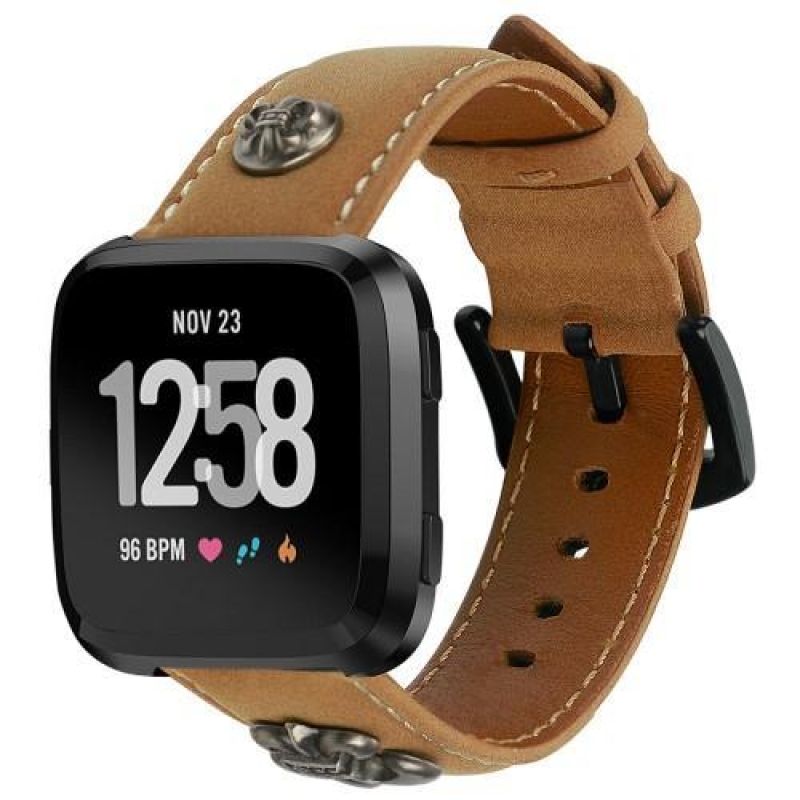 Fitbit Versa bőrszíj - világos barna