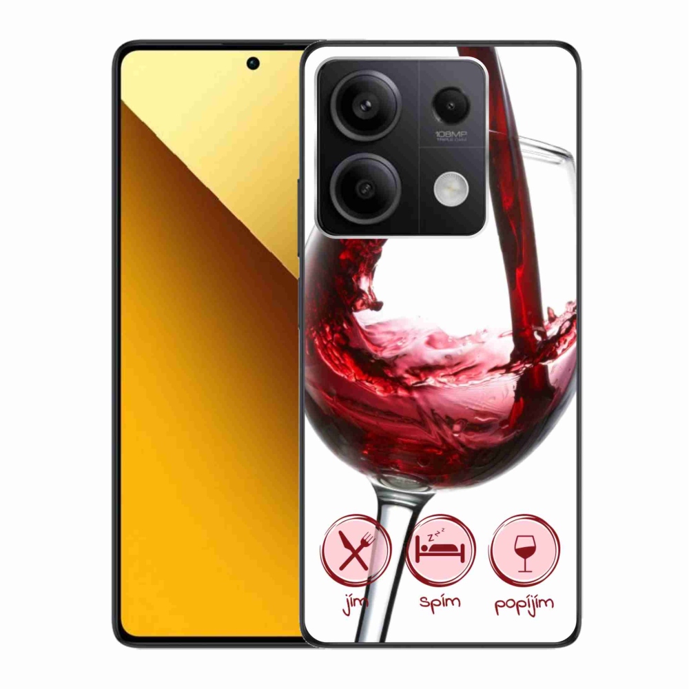 Gél tok mmCase a Xiaomi Redmi Note 13 5G-hez - borospohár piros