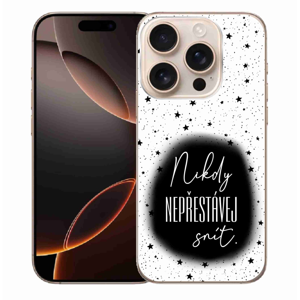 Gél borítás mmCase iPhone 16 Pro Max készülékhez - Idézet 1 fekete és fehér háttér